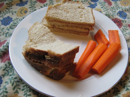 Peanut butter and honey sandwich
