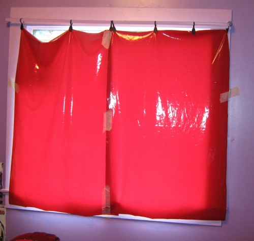 Curtains held together with masking tape!!!!