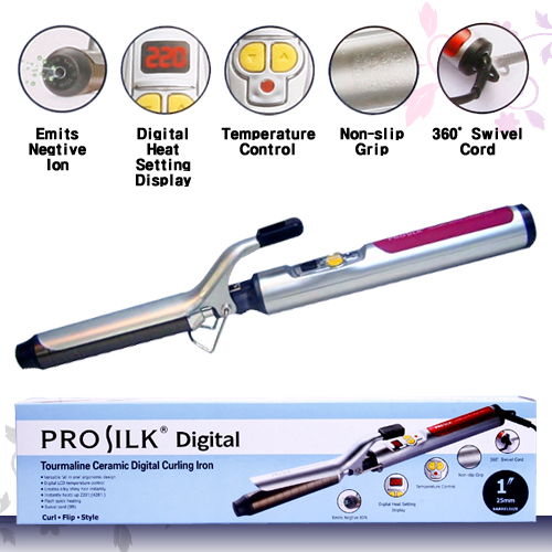 PROSILK TOURMALINE CERAMIC DIGITAL CURLING IRON 1" 