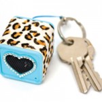 chicBoom Blue Leopard Keychain Speaker