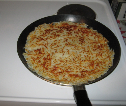 Cooking the hash browns