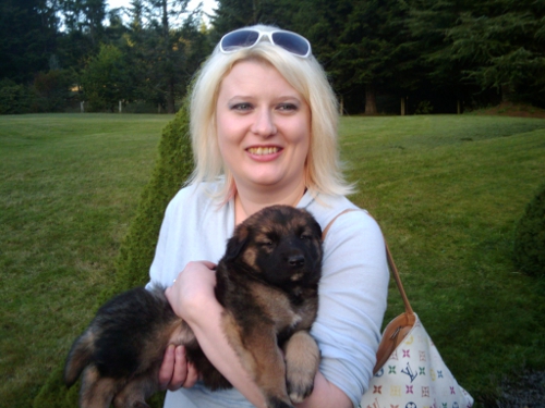 Me with one of the puppies
