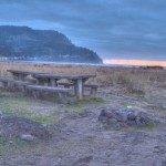 Picnic table on the beach