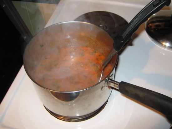 Boiling soup