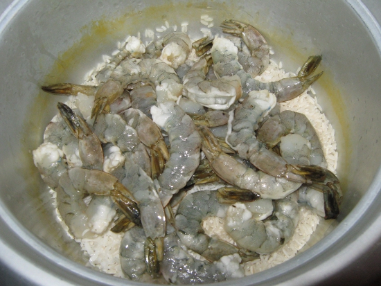 Shrimp in rice cooker