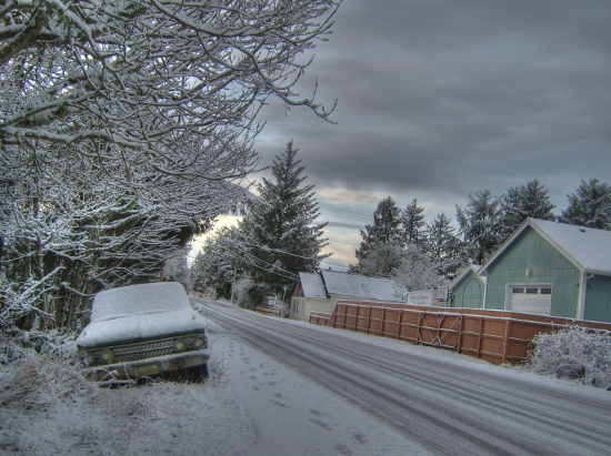 Snow-covered streets