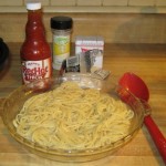 Making spaghetti pie