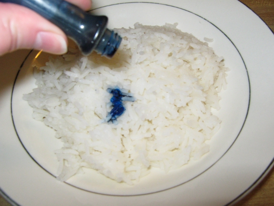 Tinting rice