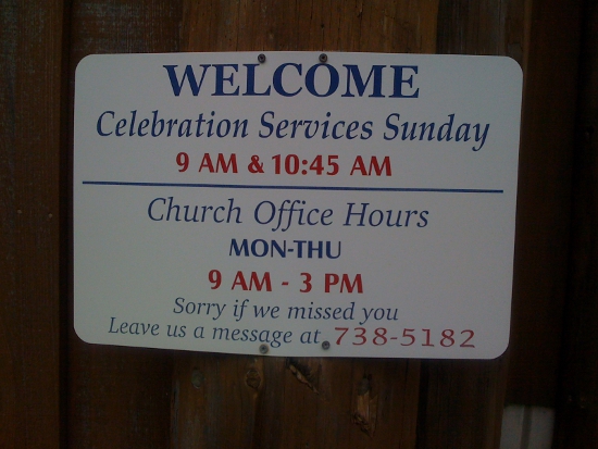 Church Office Sign