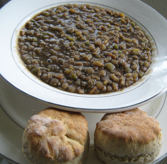 Soup & biscuits seasoned with Char Crust!