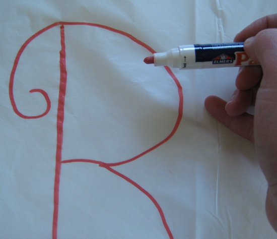 Making the bachelorette tablecloth