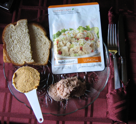 An example Nutrisystem lunch
