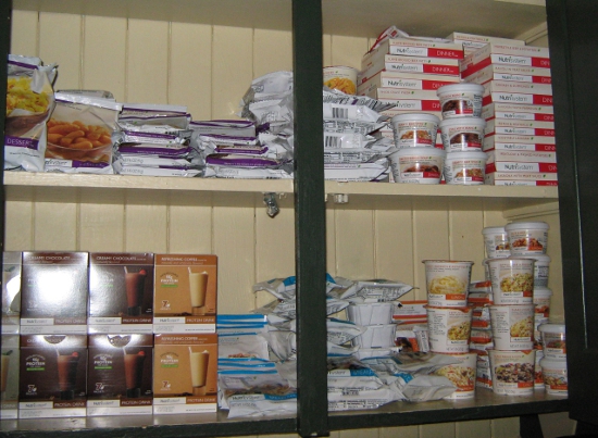 Pantry Filled With Nutrisystem Foods
