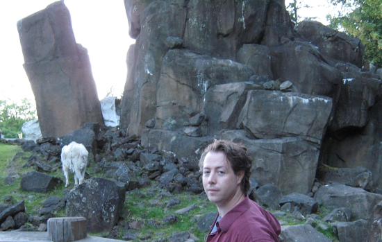 Jai with mountain goats