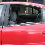Vandalized car window