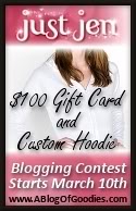 Just Jen $100 Gift Card & Custom Hoodie Blogging Contest