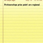 "Price points"? You must have meant "Protoceratops"!