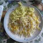 Hash browns with cheese & scrambled eggs