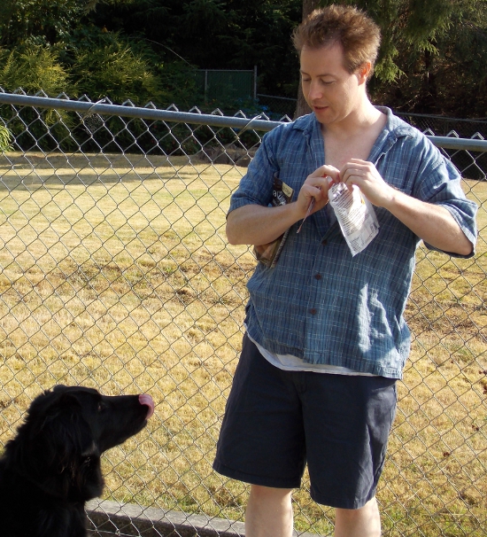 Bob drooling over the SmartBones treats