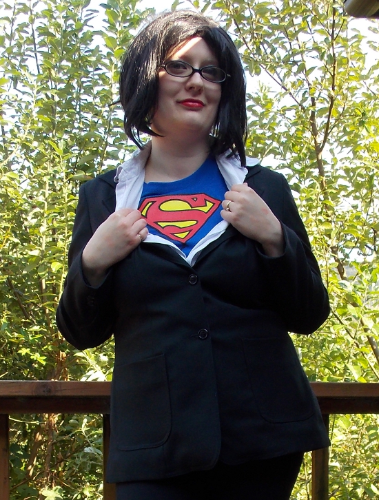 Dressed as Clark Kent