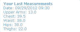 Jai's Measurements - Nutrisystem, Day 114