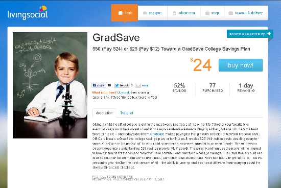 Living Social GradSave Deal