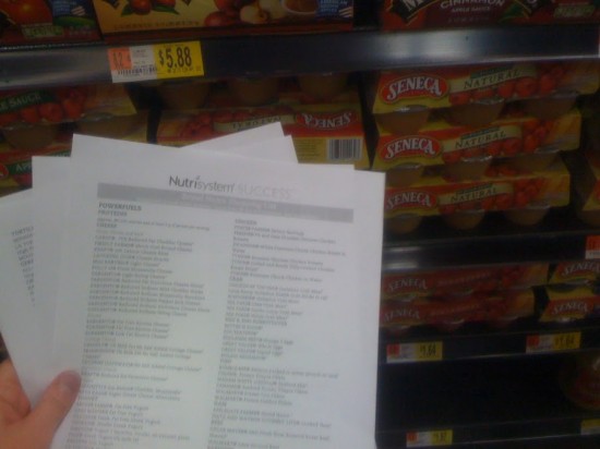 My Nutrisystem shopping list