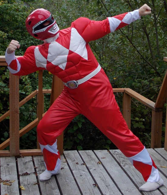 The Red Power Ranger costume in action!