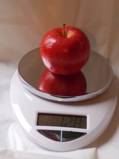 Weighing an apple!