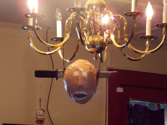 Head on chandelier