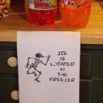 Skeleton ice sign