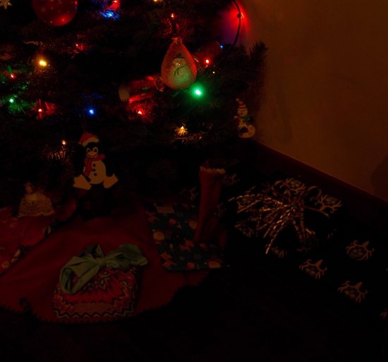 Daisy BB Gun tucked under the Christmas tree