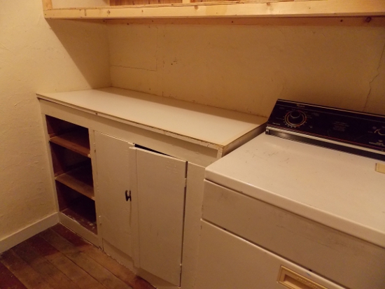 Dryer & cabinets - before