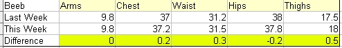 Beeb's Measurements - Week 29