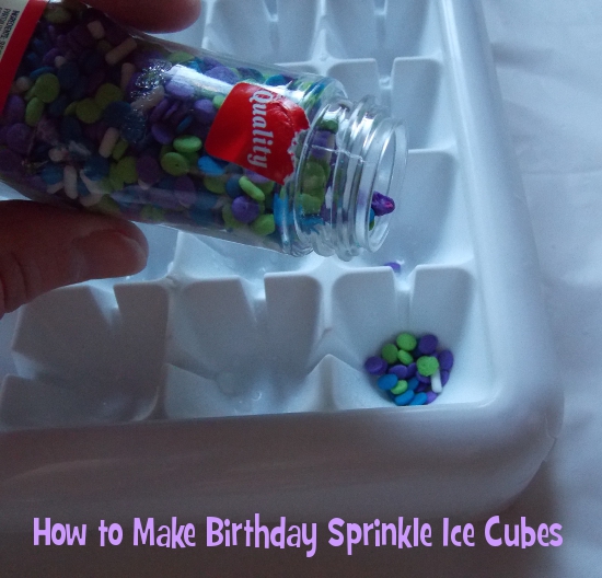 Making birthday sprinkle ice cubes