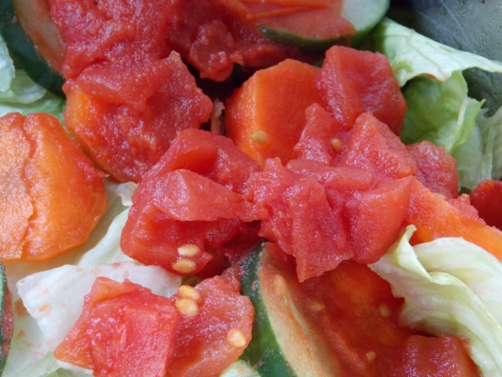 Salad using Dei Fratelli tomatoes
