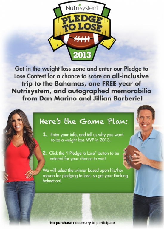 Nutrisystem "Pledge to Lose" Contest