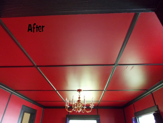 Crown molding on the ceiling - after