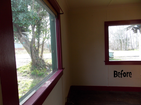 Both living room windows - before