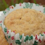 Closeup of one of the oatmeal banana muffins