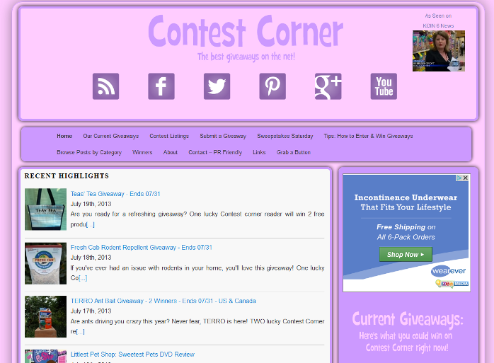 Contest Corner Got a Makeover!