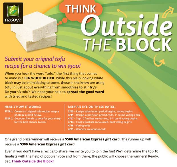 Nasoya Think Outside The Block Contest