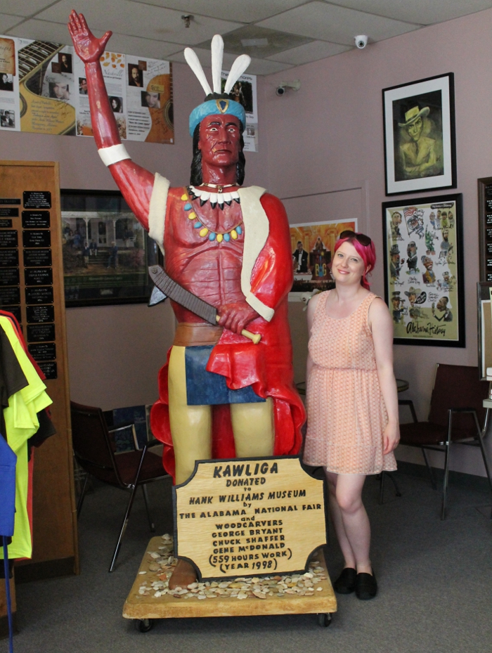 Wearing my Pink Blush dress in the Hank Williams Museum