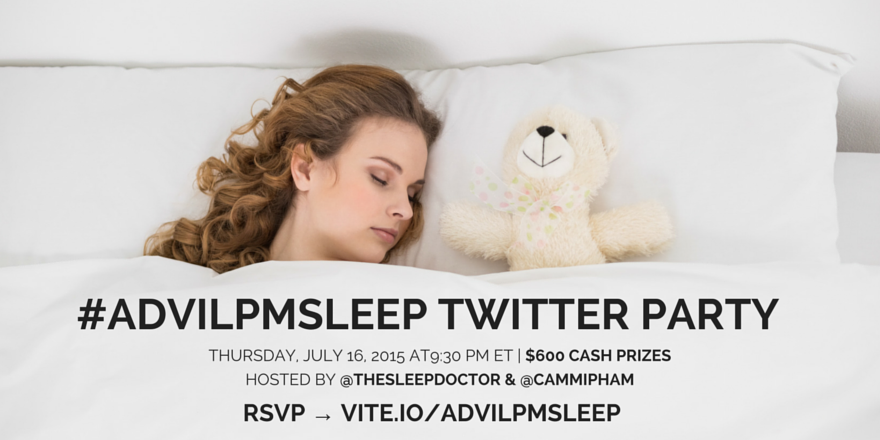 #AdvilPMSleep Twitter Chat With Dr. Breus Tonight, 07/16/15 at 9:30 PM ET