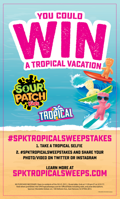 Win a Trip to Hawaii in The SOUR PATCH Kids Tropical Vacation Sweepstakes!