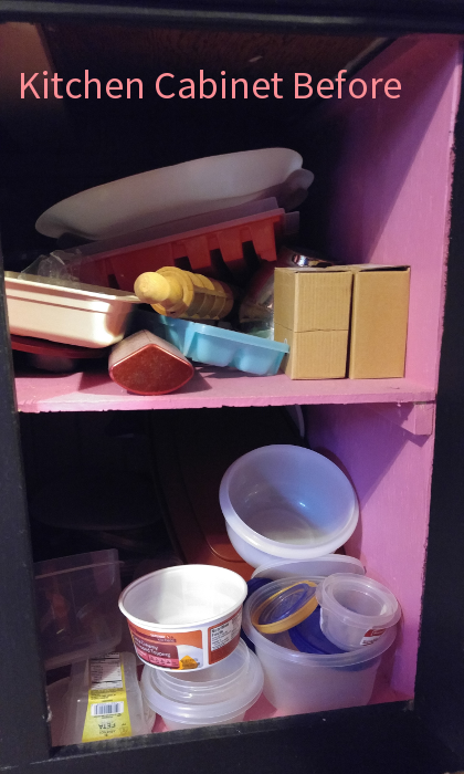 Tupperware cabinet before