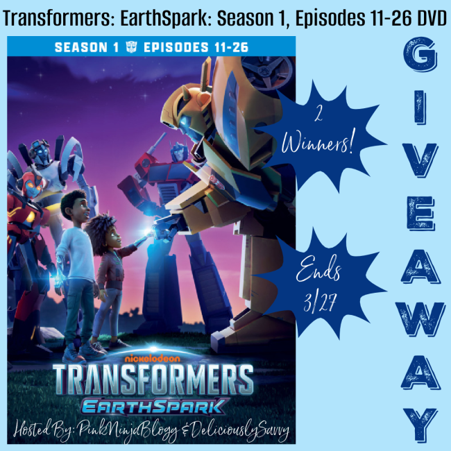 Transformers: EarthSpark: Season 1, Episodes 11-26 DVD Giveaway – 2 Winners – Ends 03/27/2024