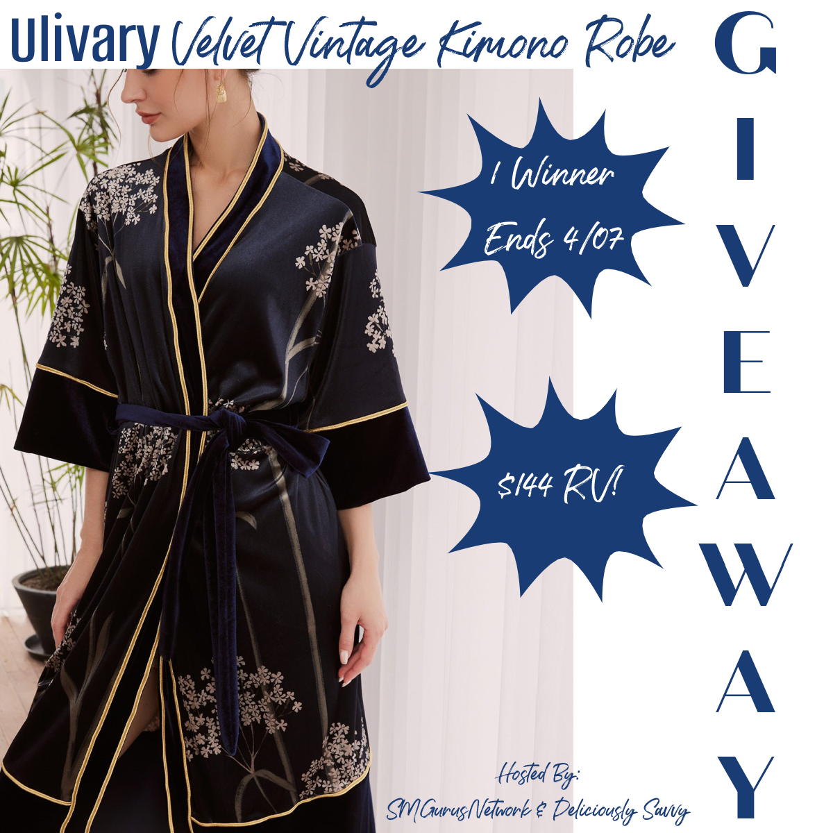 Ulivary Velvet Vintage Kimono Robe Giveaway – Ends 04/07/2024