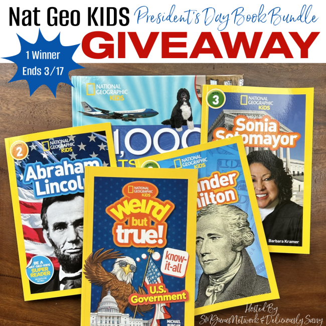 Nat Geo Kids President’s Day Book Bundle Giveaway – US/CAN – Ends 03/17/2024