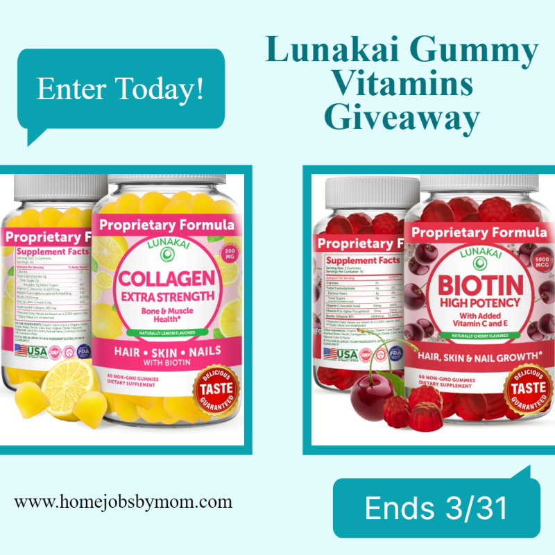 $50 Lunakai Gummy Vitamins Gift Certificate Giveaway – Ends 03/31/2024